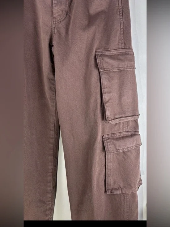 PacSun Brown Cargo Pants Women’s 23 Low Rise Baggy Wide Leg Y2K Streetwear - Picture 4 of 11